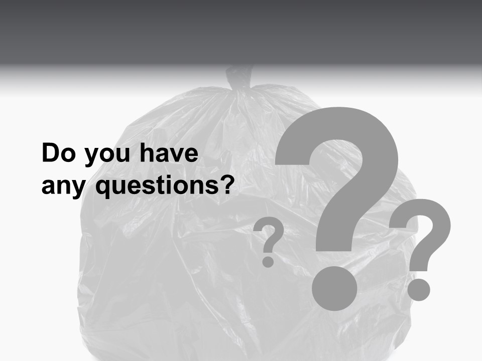 White Background Dump Bag PowerPoint Template