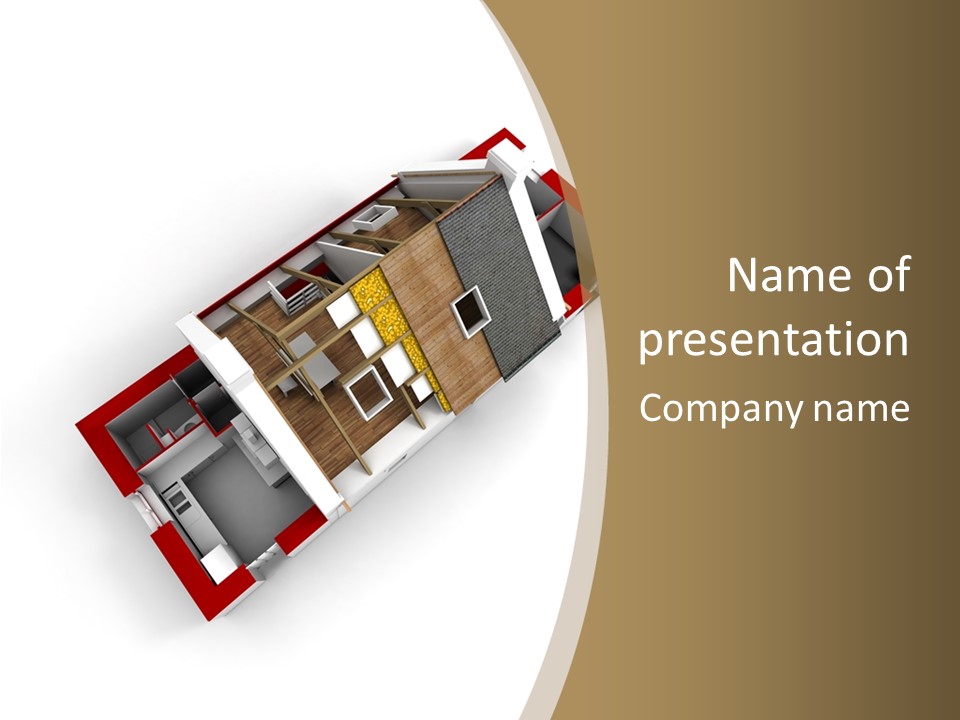 Flat Building Chalet PowerPoint Template