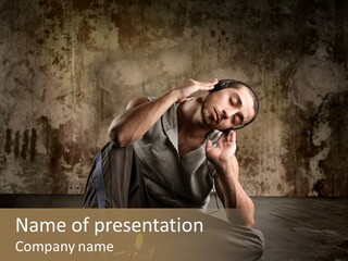 Shoe Listen Rapper PowerPoint Template