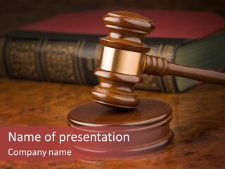 Courtroom Hammer Opinion PowerPoint Template