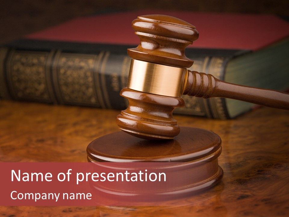 Courtroom Hammer Opinion PowerPoint Template