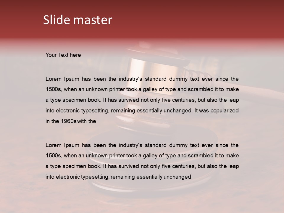 Courtroom Hammer Opinion PowerPoint Template