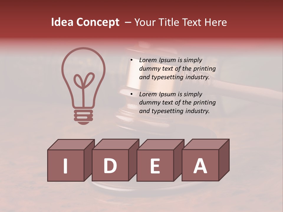 Courtroom Hammer Opinion PowerPoint Template