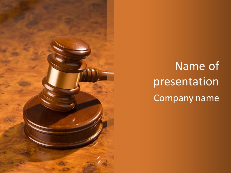 Justice Lawyer Grooved PowerPoint Template