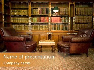 Indoor Shelf Leather PowerPoint Template