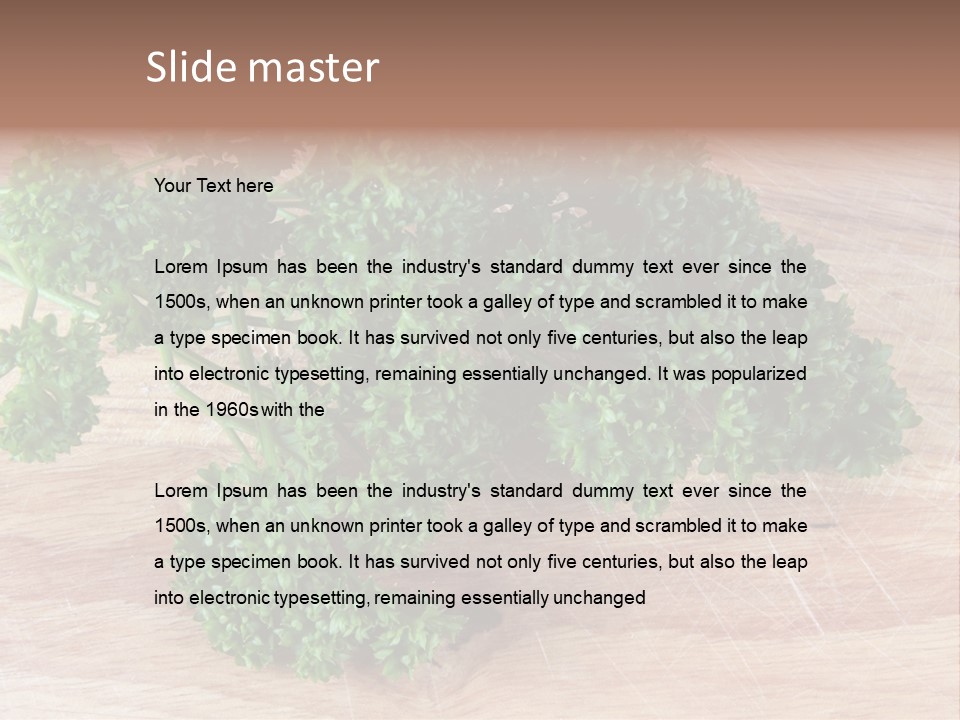 Cuisine Grass Parsley PowerPoint Template