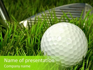 Ball Golf Course Close PowerPoint Template