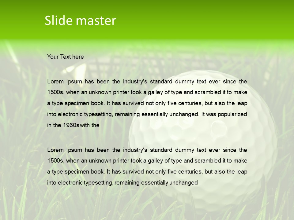 Ball Golf Course Close PowerPoint Template
