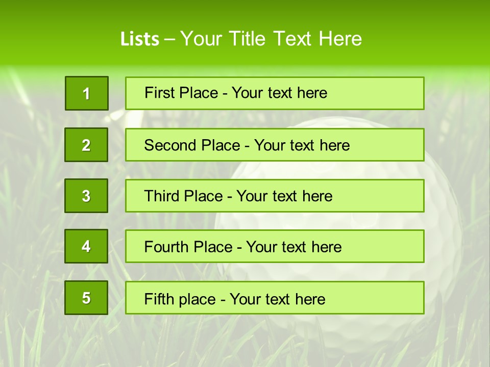 Ball Golf Course Close PowerPoint Template