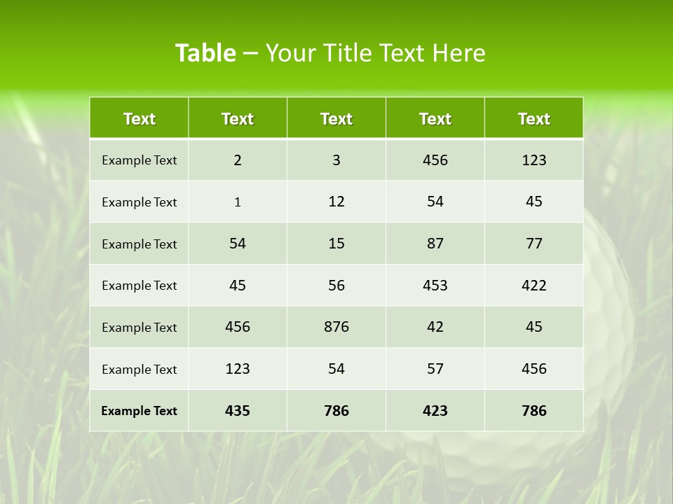 Ball Golf Course Close PowerPoint Template