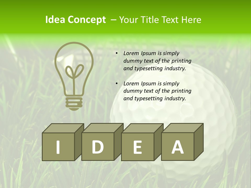 Ball Golf Course Close PowerPoint Template