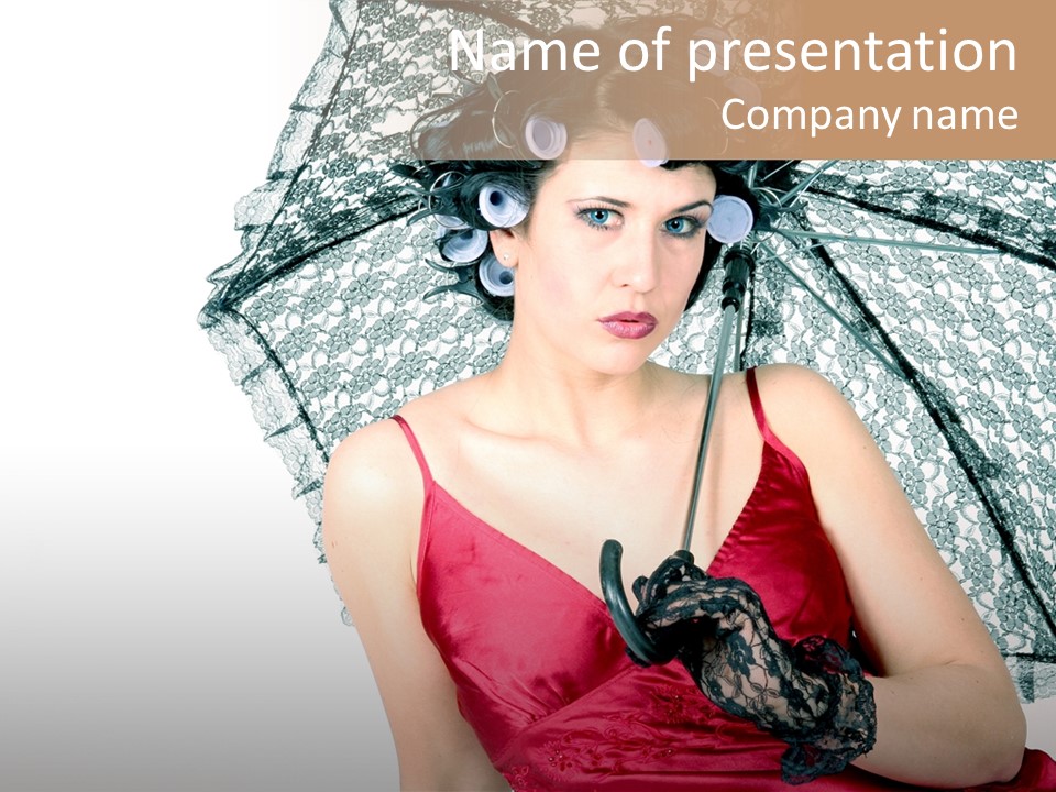 Eye Woman Red PowerPoint Template