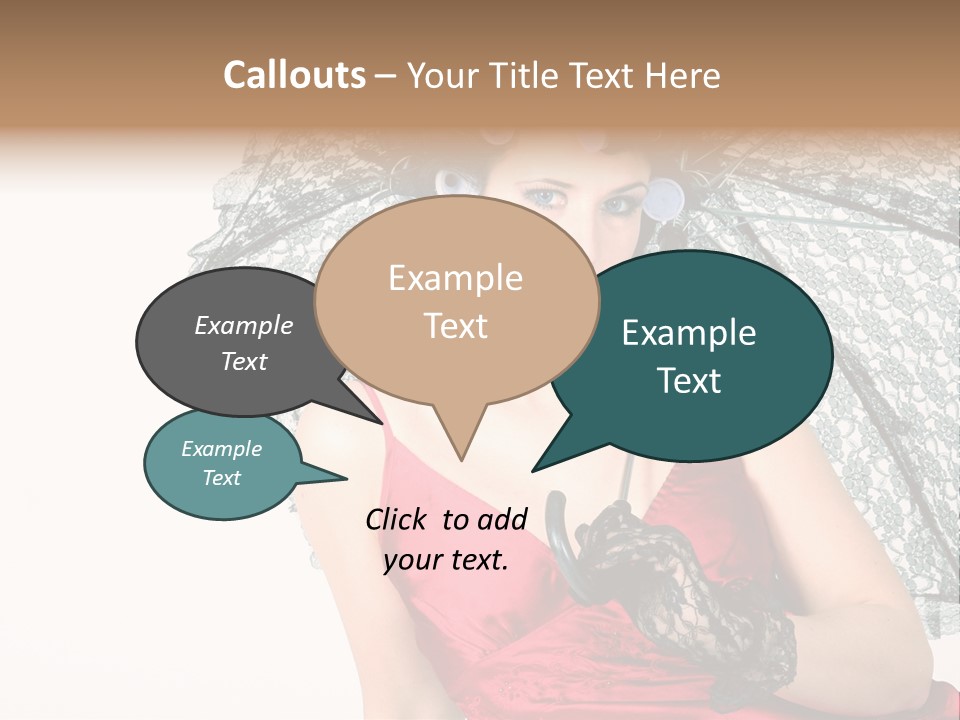 Eye Woman Red PowerPoint Template