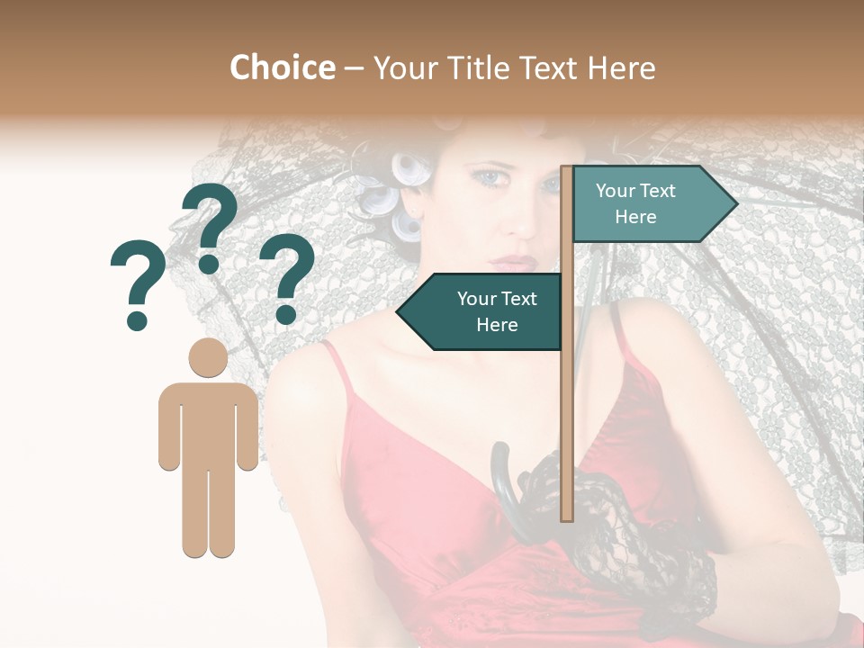 Eye Woman Red PowerPoint Template