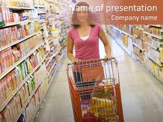 Smiling Customer Woman PowerPoint Template