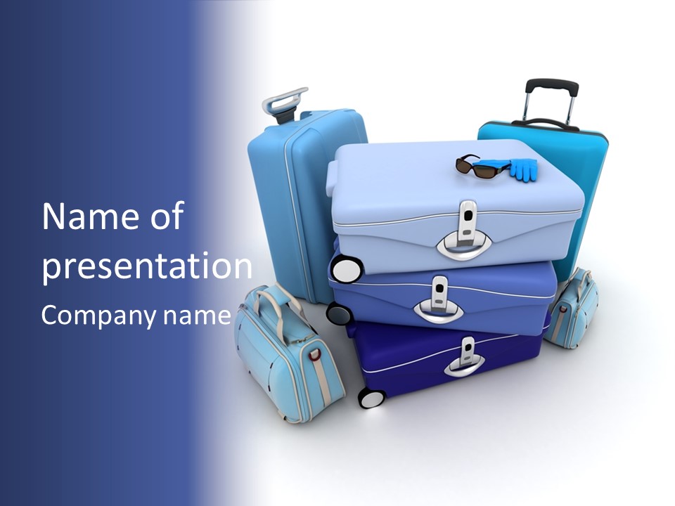 Orange Suitcase Luggage PowerPoint Template