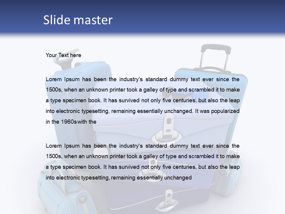 Orange Suitcase Luggage PowerPoint Template