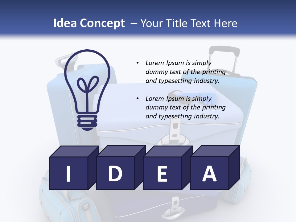 Orange Suitcase Luggage PowerPoint Template