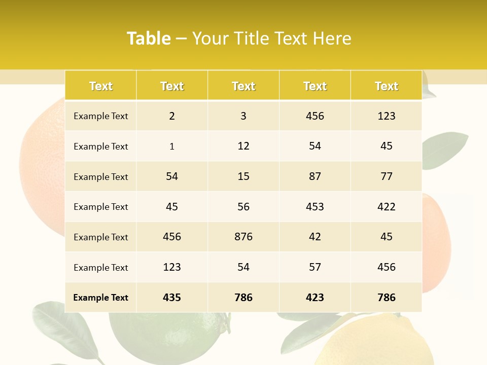 Yellow Green Fruit PowerPoint Template