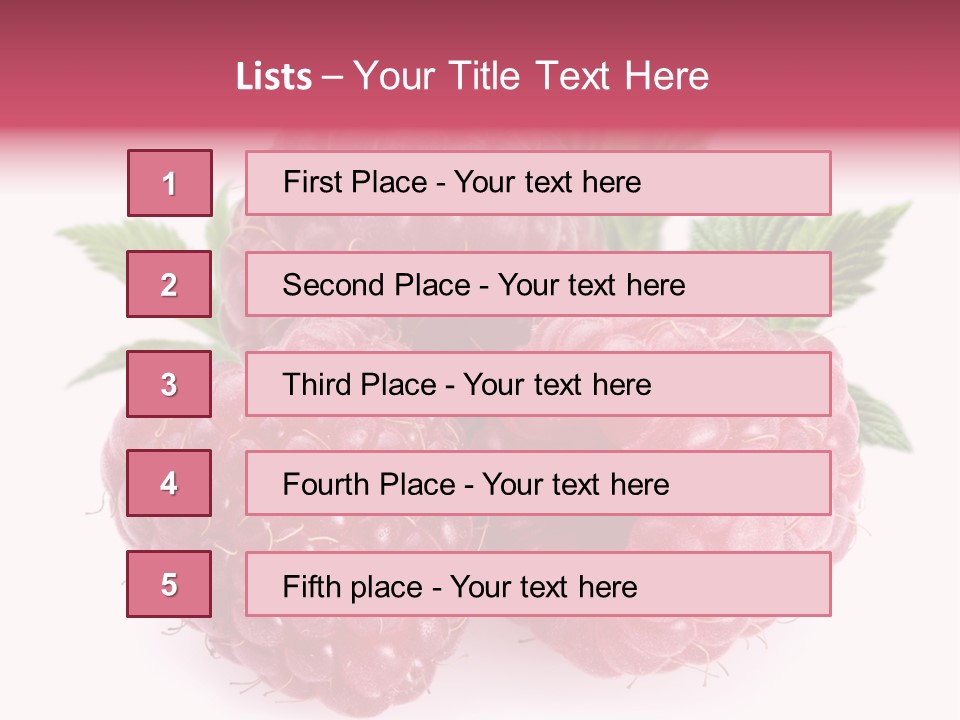 Raspberry Food Vitamin PowerPoint Template