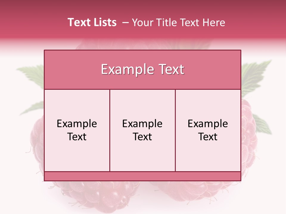 Raspberry Food Vitamin PowerPoint Template