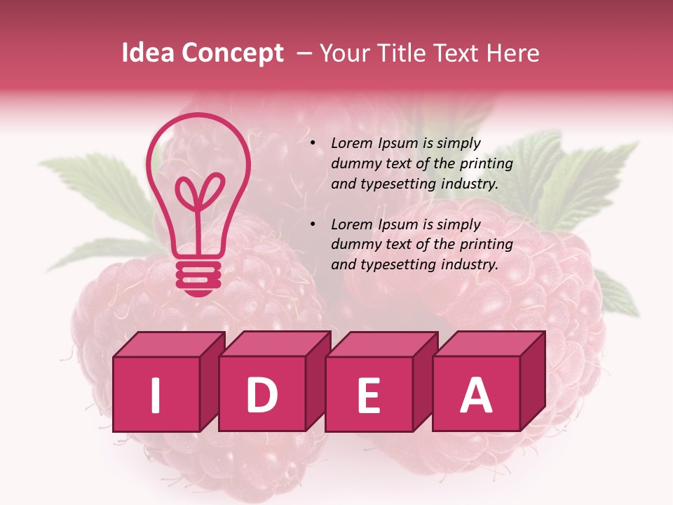 Raspberry Food Vitamin PowerPoint Template