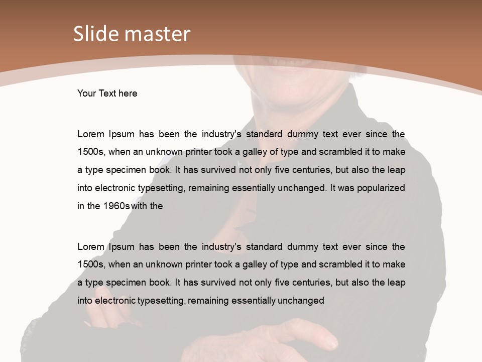 Elderly Maturity Hand PowerPoint Template