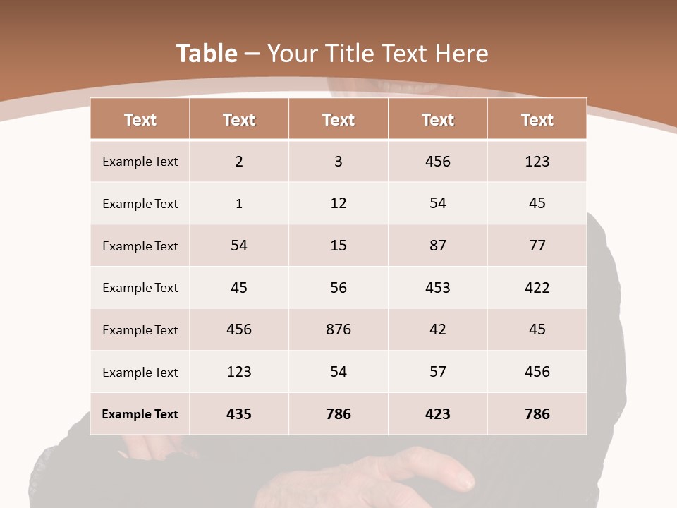 Elderly Maturity Hand PowerPoint Template
