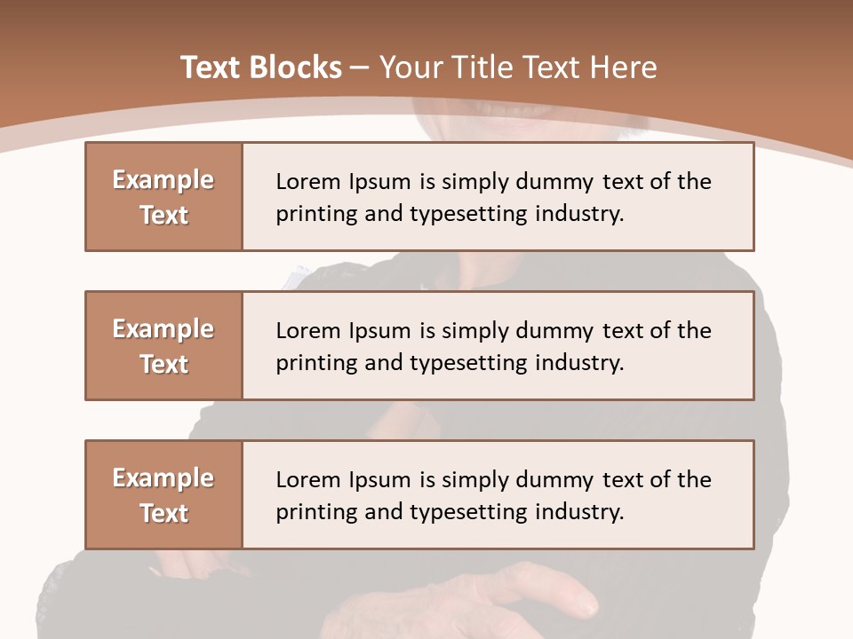 Elderly Maturity Hand PowerPoint Template