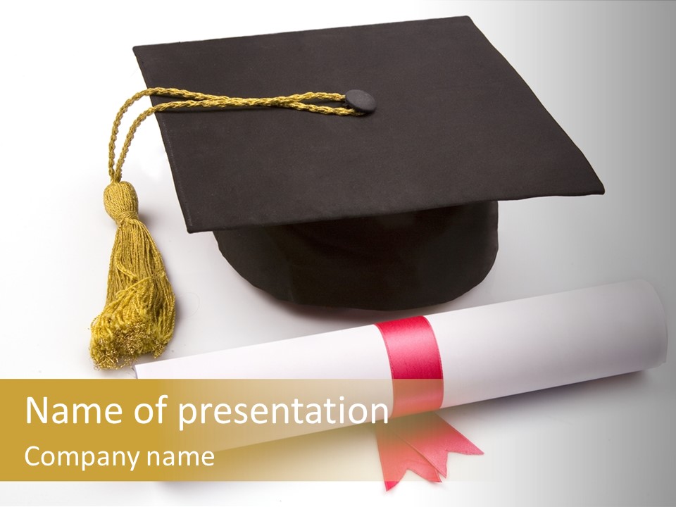 Hat Achievement Diploma PowerPoint Template