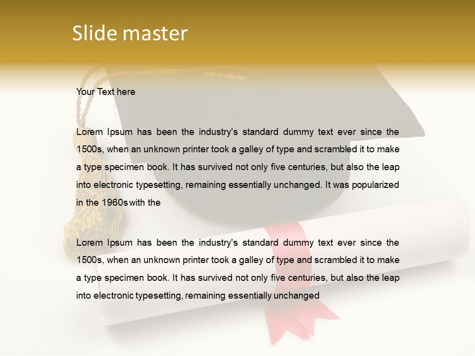 Hat Achievement Diploma PowerPoint Template