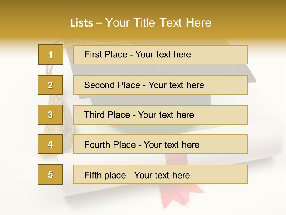 Hat Achievement Diploma PowerPoint Template