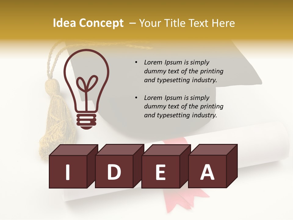 Hat Achievement Diploma PowerPoint Template