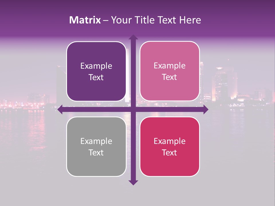 City Lights Sky Water PowerPoint Template