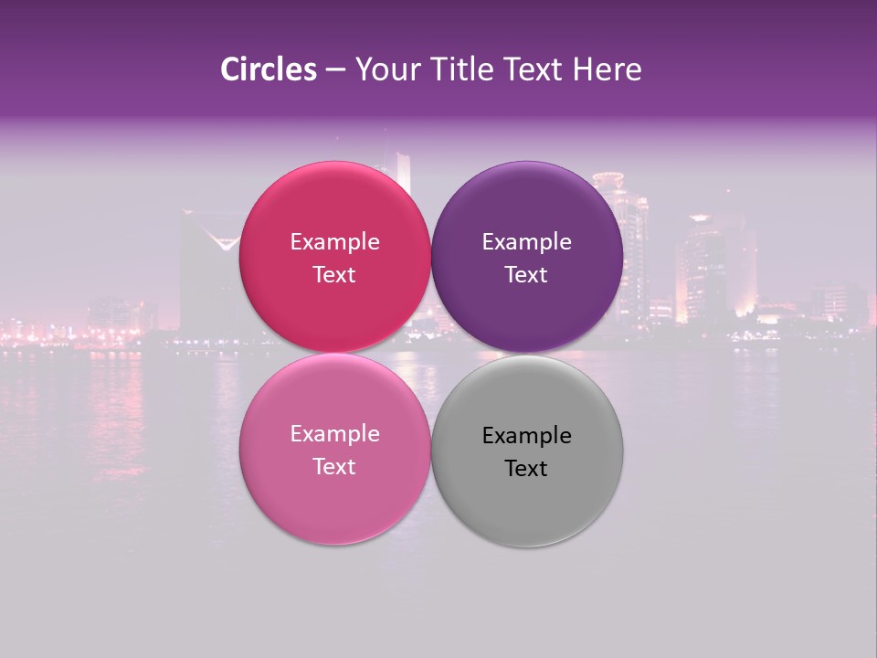 City Lights Sky Water PowerPoint Template