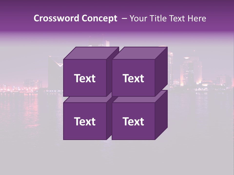 City Lights Sky Water PowerPoint Template