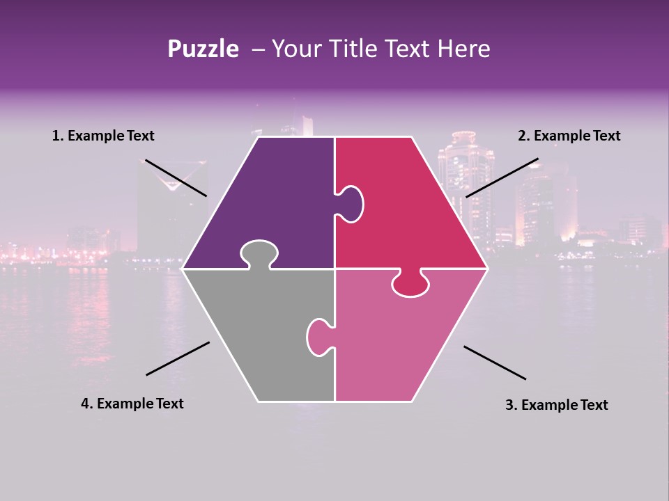 City Lights Sky Water PowerPoint Template