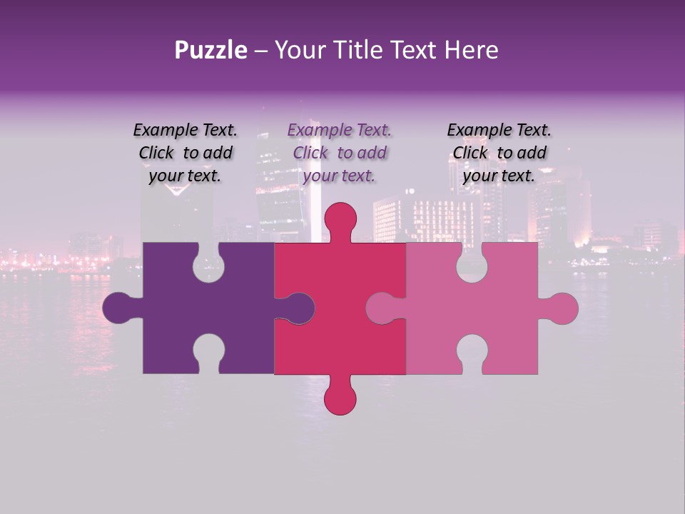 City Lights Sky Water PowerPoint Template