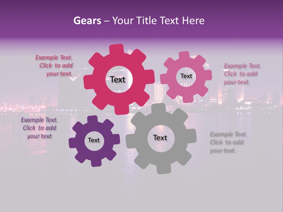 City Lights Sky Water PowerPoint Template