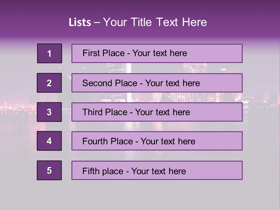 City Lights Sky Water PowerPoint Template