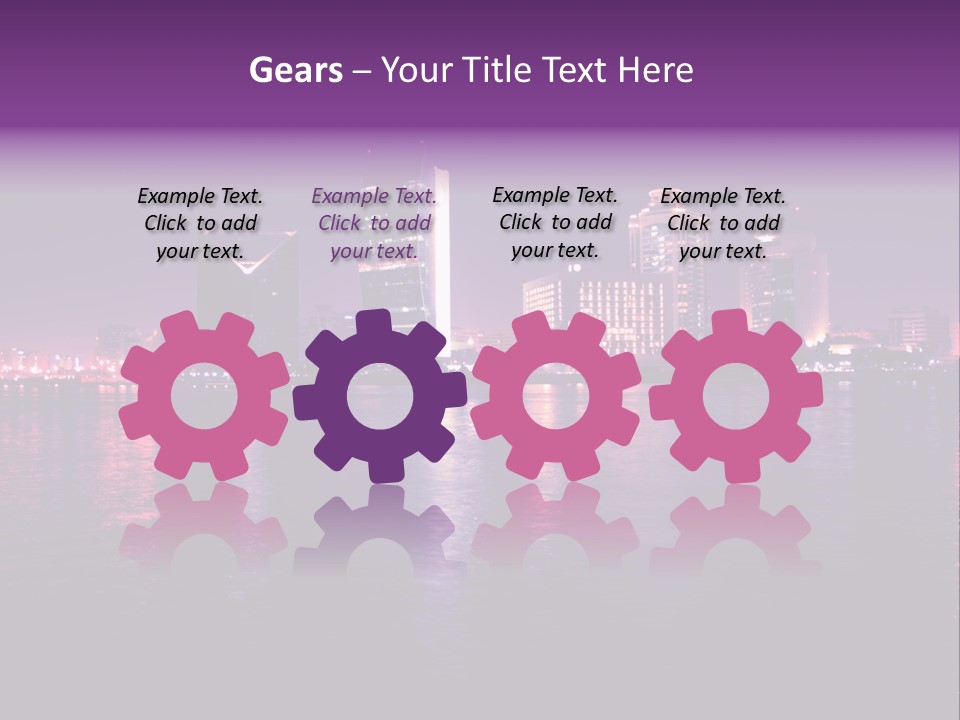 City Lights Sky Water PowerPoint Template