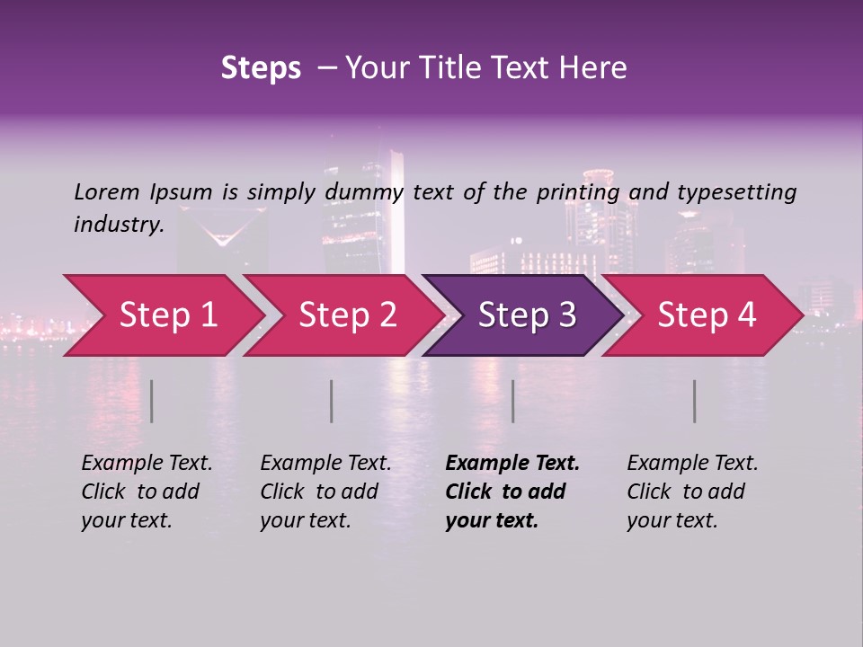 City Lights Sky Water PowerPoint Template