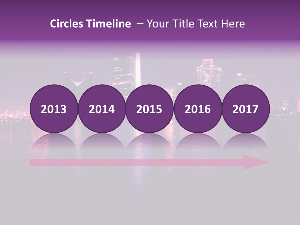 City Lights Sky Water PowerPoint Template