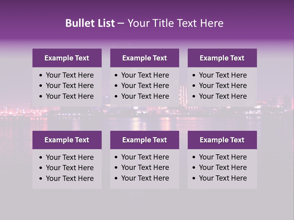 City Lights Sky Water PowerPoint Template