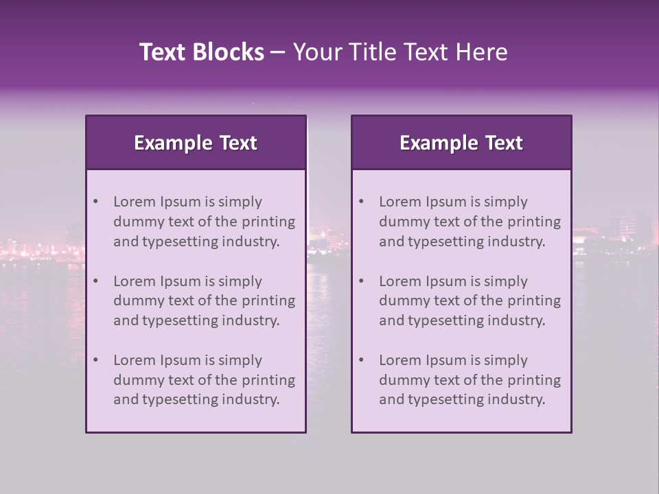 City Lights Sky Water PowerPoint Template