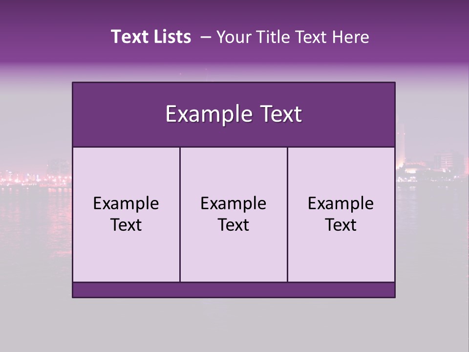 City Lights Sky Water PowerPoint Template