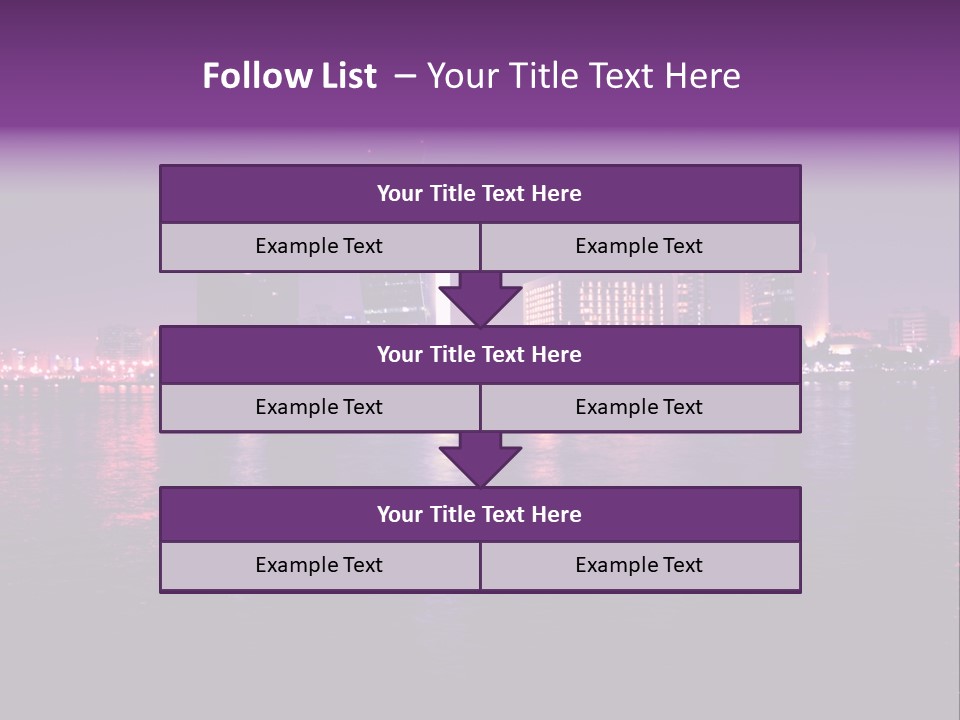 City Lights Sky Water PowerPoint Template