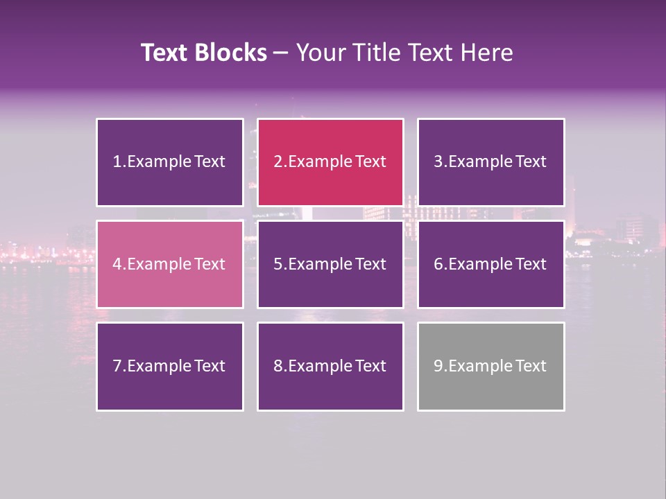 City Lights Sky Water PowerPoint Template