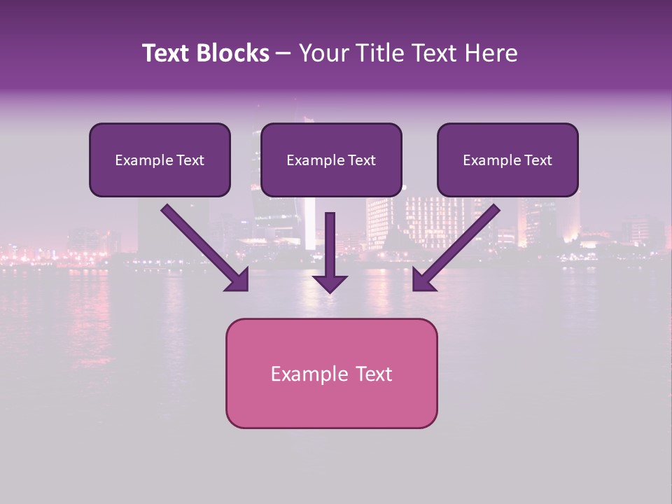 City Lights Sky Water PowerPoint Template