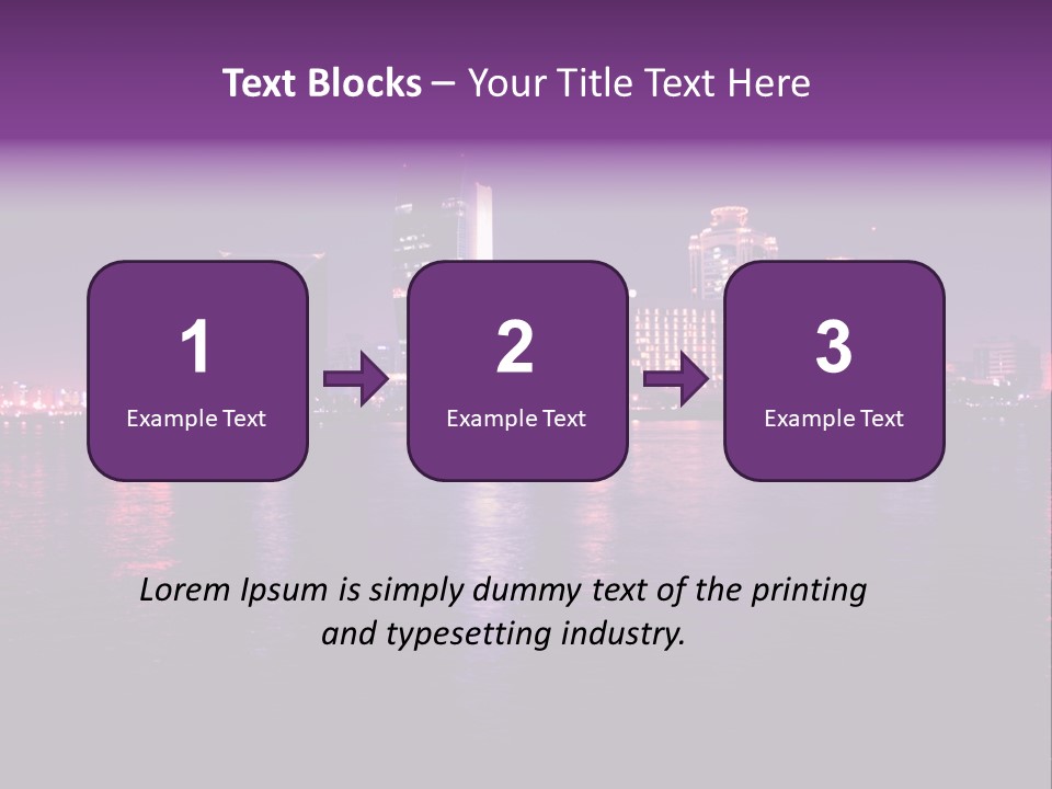 City Lights Sky Water PowerPoint Template